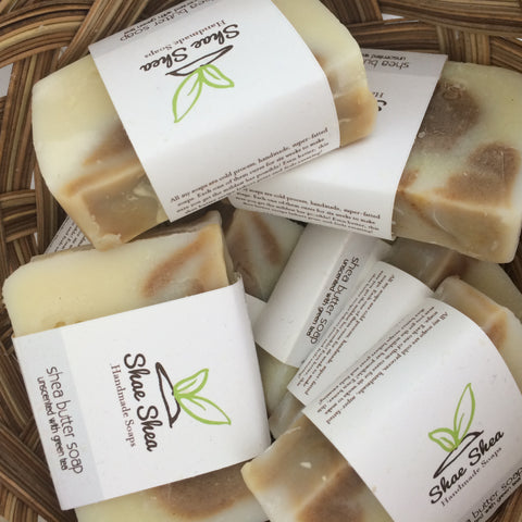 Unscented Shea Butter Soap with Green Tea Powder