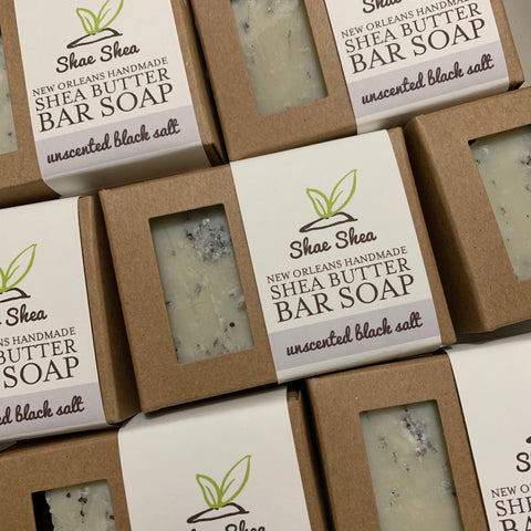 Black Salt Unscented Shea Butter Soap